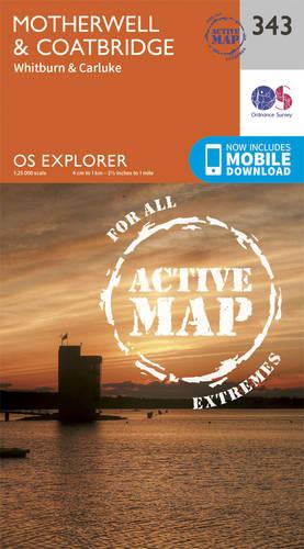 OS Explorer Map Active (343) Motherwell and Coatbridge (OS Explorer Active Map)