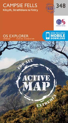 OS Explorer Map Active (348) Campsie Fells (OS Explorer Active Map)