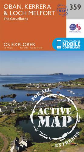OS Explorer Map Active (359) Oban, Kerrera and Loch Melfort (OS Explorer Active Map)