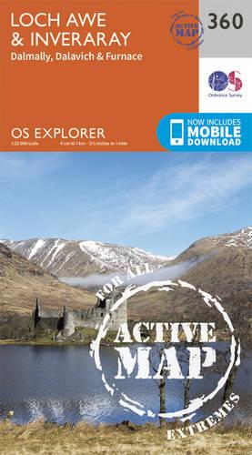 OS Explorer Map Active (360) Loch Awe and Inveraray (OS Explorer Active Map)