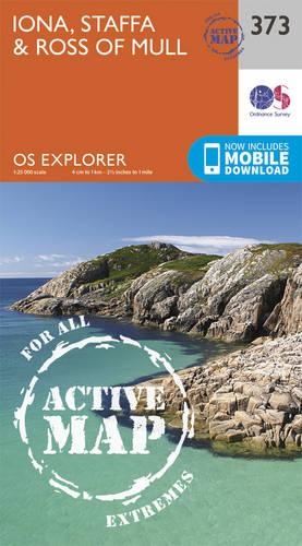 OS Explorer Map Active (373) Iona, Staffa and Ross of Mull (OS Explorer Active Map)