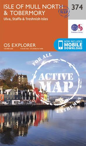 OS Explorer Map Active (374) Isle of Mull North and Tobermory (OS Explorer Active Map)