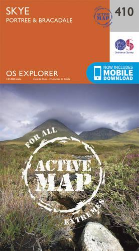 OS Explorer Map Active (410) Skye - Portree and Bracadale (OS Explorer Active Map)