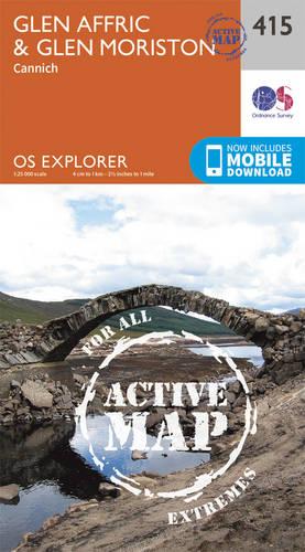 OS Explorer Map Active (415) Glen Affric and Glen Moriston (OS Explorer Active Map)