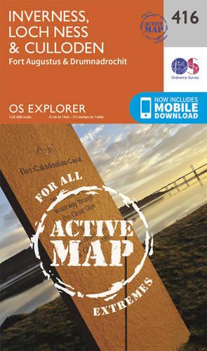 OS Explorer Map Active (416) Inverness, Loch Ness and Culloden (OS Explorer Active Map)