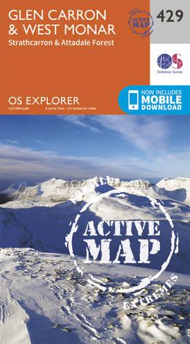OS Explorer Map Active (429) Glen Carron and West Monar (OS Explorer Active Map)