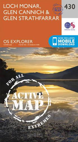 OS Explorer Map Active (430) Loch Monar, Glen Cannich and Glen Strathfarrar (OS Explorer Active Map)