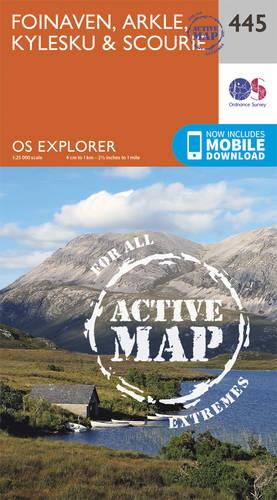 OS Explorer Map Active (445) Foinaven, Arkle, Kylesku and Scourie (OS Explorer Active Map)