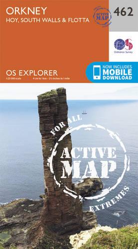 OS Explorer Map Active (462) Orkney - Hoy, South Walls and Flotta (OS Explorer Active Map)