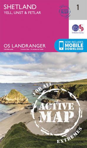 Landranger Active (1) Shetland  Yell, Unst and Fetlar (OS Landranger Active Map)