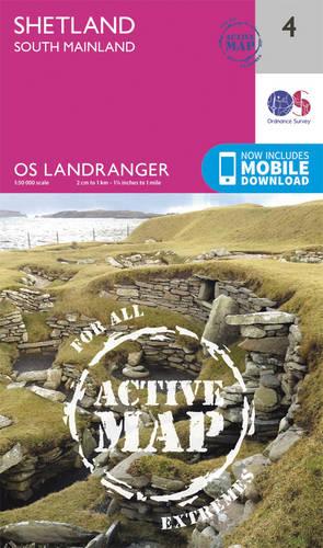 Landranger Active (4) Shetland  South Mainland (OS Landranger Active Map)