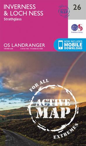 Landranger Active (26) Inverness & Loch Ness, Strathglass (OS Landranger Active Map)