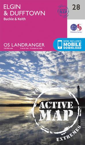 Landranger Active (28) Elgin, Dufftown, Buckie & Keith (OS Landranger Active Map)