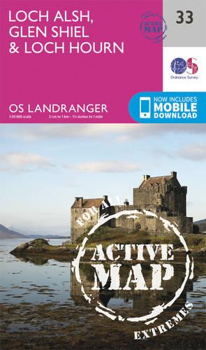 Landranger Active (33) Loch Alsh, Glen Shiel & Loch Hourn (OS Landranger Active Map)