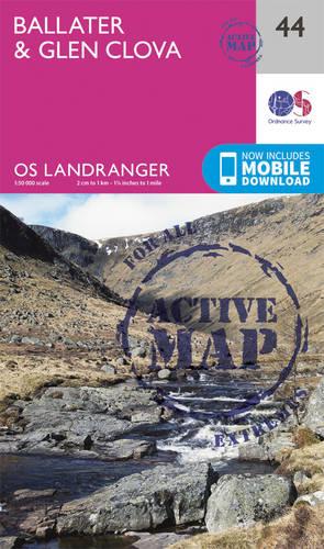 Landranger Active (44) Ballater, Glen Clova (OS Landranger Active Map)