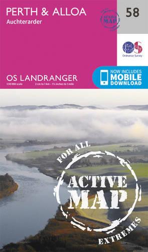 Landranger Active (58) Perth & Alloa, Auchterarder (OS Landranger Active Map)