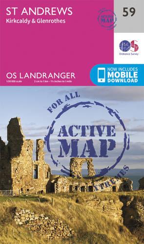 Landranger Active (59) St Andrews, Kirkcaldy & Glenrothes (OS Landranger Active Map)