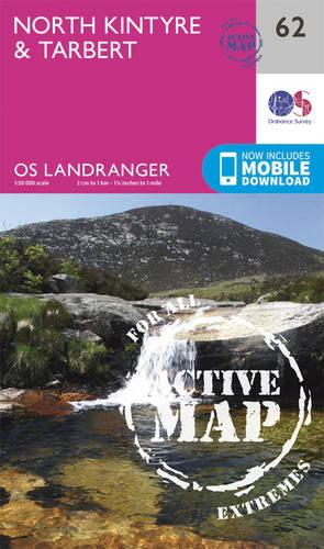 Landranger Active (62) North Kintyre & Tarbert (OS Landranger Active Map)