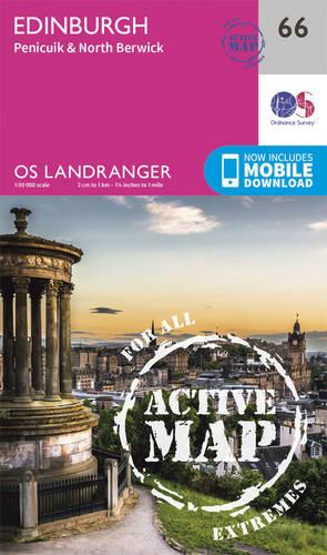 Landranger Active (66) Edinburgh, Penicuik & North Berwick (OS Landranger Active Map)