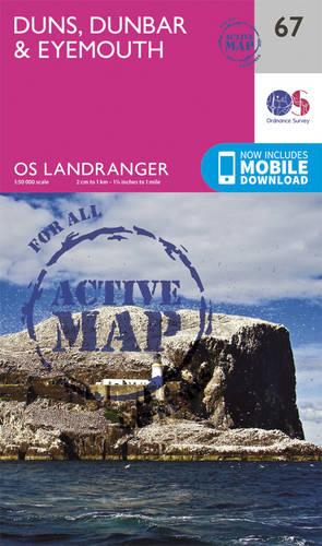 Landranger Active (67) Duns, Dunbar & Eyemouth (OS Landranger Active Map)