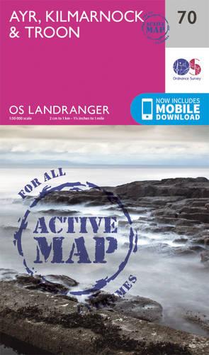 Landranger Active (70) Ayr, Kilmarnock & Troon (OS Landranger Active Map)
