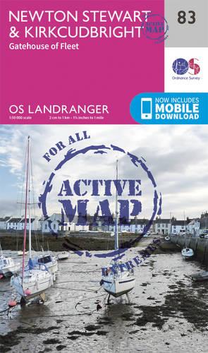 Landranger Active (83) Newton Stewart & Kirkcudbright, Gatehouse of Fleet (OS Landranger Active Map)