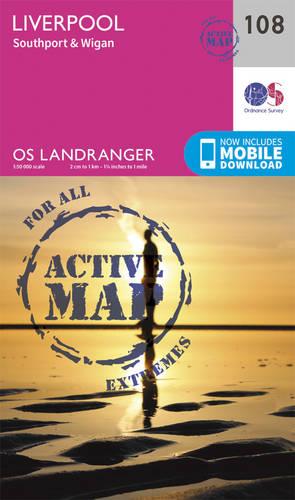 Landranger Active (108) Liverpool, Southport & Wigan (OS Landranger Active Map)