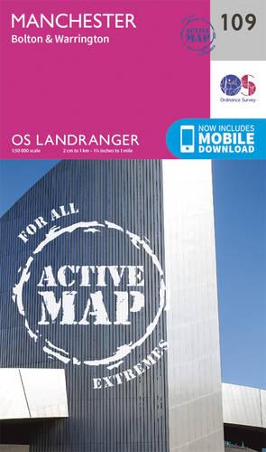 Landranger Active (109) Manchester, Bolton & Warrington (OS Landranger Active Map)