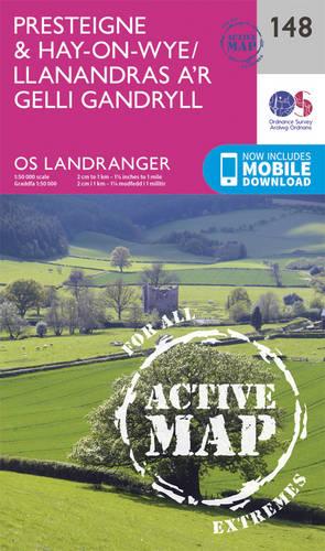 Landranger Active (148) Presteigne & Hay-on-Wye / Llanandras ar Gelli Gandryll (OS Landranger Active Map)