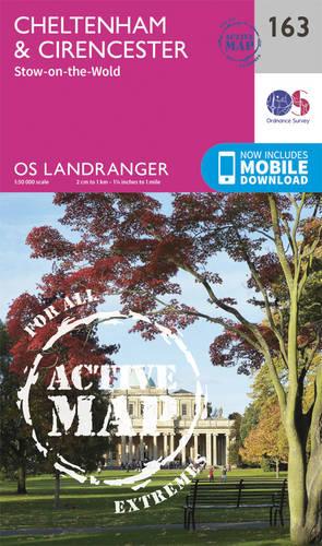 Landranger Active (163) Cheltenham & Cirencester, Stow-on-the-Wold (OS Landranger Active Map)