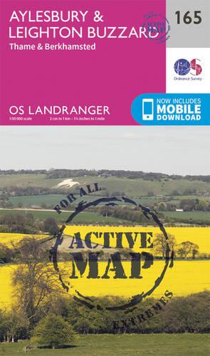 Landranger Active (165) Aylesbury, Leighton Buzzard, Thame & Berkhamstead (OS Landranger Active Map)