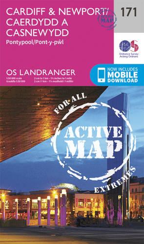 Landranger Active (171) Cardiff & Newport, Pontypool (OS Landranger Active Map)