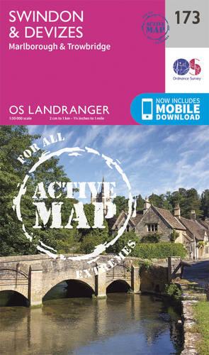 Landranger Active (173) Swindon, Devizes, Marlborough & Trowbridge (OS Landranger Active Map)