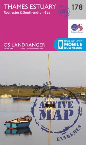 Landranger Active (178) Thames Estuary, Rochester & Southend-on-Sea (OS Landranger Active Map)