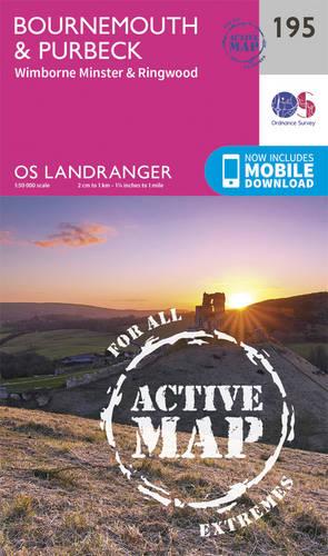 Landranger Active (195) Bournemouth & Purbeck, Wimborne Minster & Ringwood (OS Landranger Active Map)