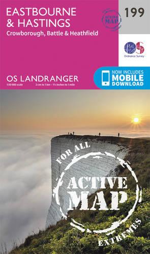 Landranger Active (199) Eastbourne & Hastings, Battle & Heathfield (OS Landranger Active Map)