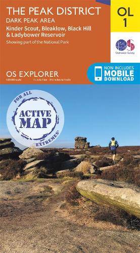 OS Explorer Map Active OL1 The Peak District: Dark Peak Area (OS Explorer Active)