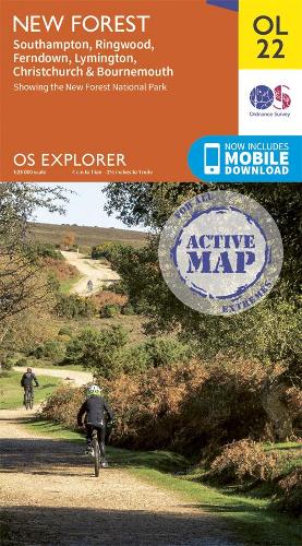 New Forest map; OS Explorer Active map OL22 New Forest National Park