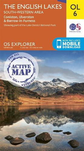 Lake District OS Explorer Active map OL6 The English Lakes - South Western area: Coniston, Ulverston & Barrow-in-Furness