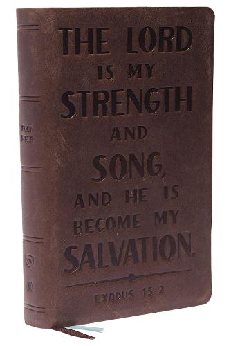 KJV, Personal Size Reference Bible, Verse Art Cover Collection, Genuine Leather, Brown, Red Letter, Comfort Print: Holy Bible, King James Version