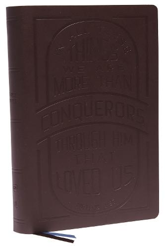 KJV, Giant Print Center-Column Reference Bible, Verse Art Cover Collection, Genuine Leather, Brown, Red Letter, Comfort Print: Holy Bible, King James Version