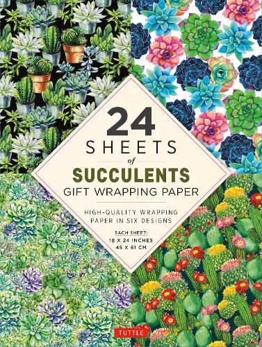 24 sheets of Succulents Gift Wrapping Paper: High-Quality 18 x 24" (45 x 61 cm) Wrapping Paper: High-Quality 18 x 24" (45 x 61 cm) Wrapping Paper
