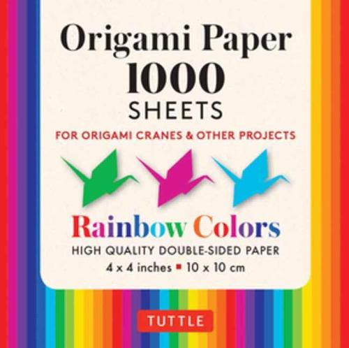 Origami Paper Rainbow Colors 1,000 sheets 4 (10 cm): Tuttle Origami Paper: High-Quality Double-Sided Origami Sheets Printed with 12 Different ... ... (Instructions for Origami Crane Included)