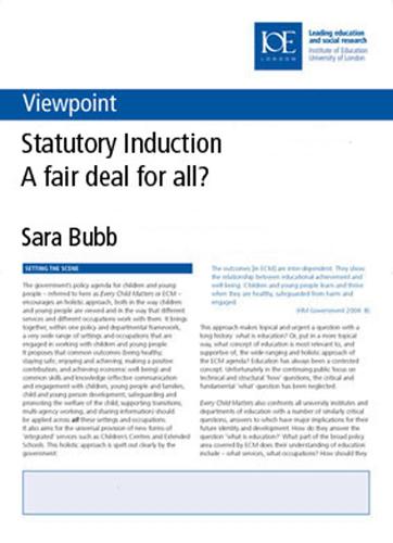Statutory Induction: A Fair Deal for All? (Viewpoints) (Viewpoint (12))
