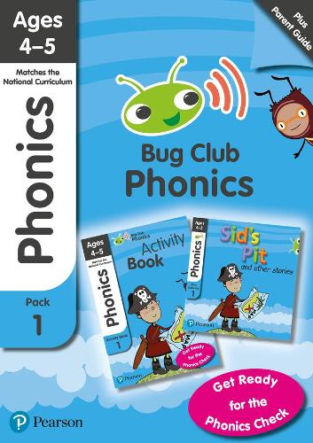 Phonics - Learn at Home Pack 1 (Bug Club), Phonics Sets 1-3 for ages 4-5 (Six stories + Parent Guide + Activity Book)