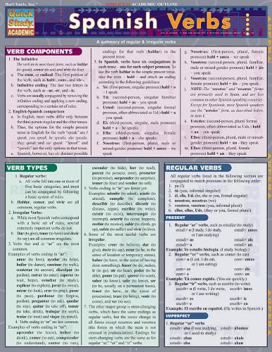 Spanish Verbs (Quickstudy: Academic) (Laminated Reference Guide; Quick Study Academic)