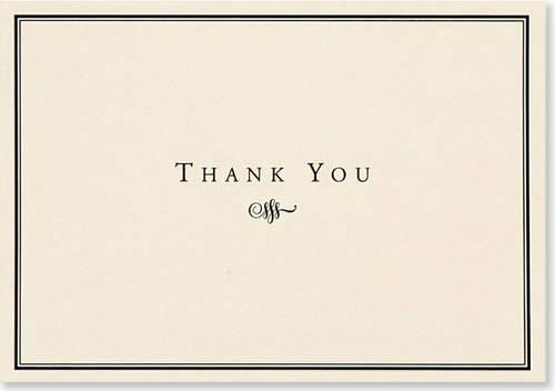 Black and Cream Thank You Notes (Stationery, Note Cards) (Note Card Series)