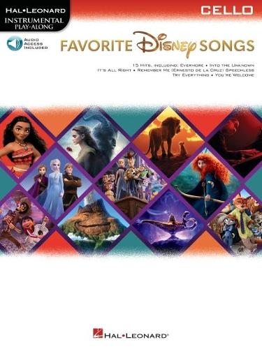 Favorite Disney Songs. Instrumental Play-along for Cello. Book and Audio-Online