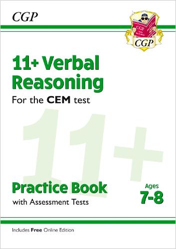 New 11+ CEM Verbal Reasoning Practice Book & Assessment Tests - Ages 7-8 (with Online Edition) (CGP 11+ CEM)