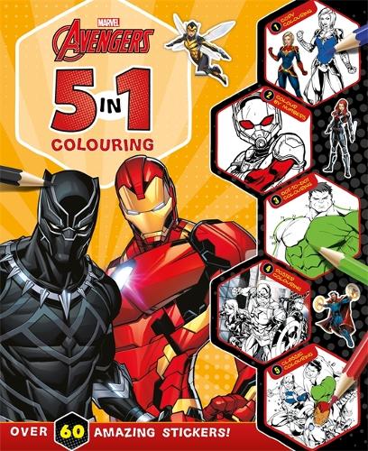 Marvel Avengers: 5 in 1 Colouring (With dot-to-dot, colour-by-numbers, copy colouring, and more!)